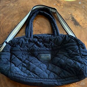 Used, Marc Jacobs BlackQuilted Weekender Bag with strap.